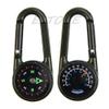 Yuly Outdoor Multifunctional Hiking Metal Carabiner Mini Compass Thermometer Keychain Metal Carabiner Clip with D Rings view 1