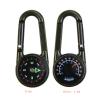 Yuly Outdoor Multifunctional Hiking Metal Carabiner Mini Compass Thermometer Keychain Metal Carabiner Clip with D Rings view 2