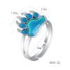 AINILOVE Color Changing Ring Sensing Temperature Ring Turtle/Dolphin/Whale/Penguin Animal Mood Ring for Women Birthday Party Jewelry Gift (Bear Paw Ring) view 2