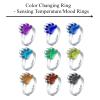 AINILOVE Color Changing Ring Sensing Temperature Ring Turtle/Dolphin/Whale/Penguin Animal Mood Ring for Women Birthday Party Jewelry Gift (Bear Paw Ring) view 3