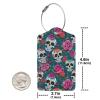 Bones and Flowers Leather Luggage Tag with Stainless Steel Ring, Fun Name Id Card Cover Travel Bag Tag Set, Suitable for Travel Bag Luggage Women Men 1 PCS view 4