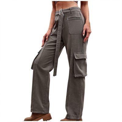 Wide Leg Jeans Women Cargo Pants Fashion Y2K Teen Girls High Waisted Streetwear Jogger Pants Baggy Parachute Sweatpants