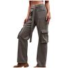 Wide Leg Jeans Women Cargo Pants Fashion Y2K Teen Girls High Waisted Streetwear Jogger Pants Baggy Parachute Sweatpants view 1
