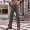 Wide Leg Jeans Women Cargo Pants Fashion Y2K Teen Girls High Waisted Streetwear Jogger Pants Baggy Parachute Sweatpants view 2