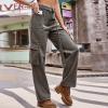 Wide Leg Jeans Women Cargo Pants Fashion Y2K Teen Girls High Waisted Streetwear Jogger Pants Baggy Parachute Sweatpants view 3
