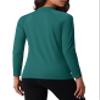 MAGCOMSEN Fleece Lined Tops for Women Thermal Mock Turtleneck Athletic Long Sleeve Shirt Lightweight Thermals Undershirt Green 2XL view 2