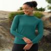 MAGCOMSEN Fleece Lined Tops for Women Thermal Mock Turtleneck Athletic Long Sleeve Shirt Lightweight Thermals Undershirt Green 2XL view 3
