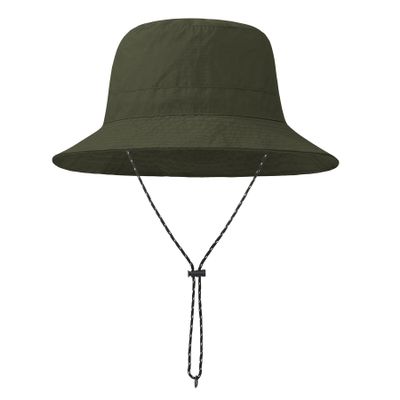 Zando Waterproof Bucket Hat for Woman Men - UPF 50+ Packable Adjustable Wide Brim Sun Hats for Outdoor Hiking Safari Fishing Army Green One Size
