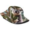 Cartoon Koala Unisex Lightweight Breathable Foldable Sun Hat for Outdoor Activities Travel Camping Fishing Hat Black view 2