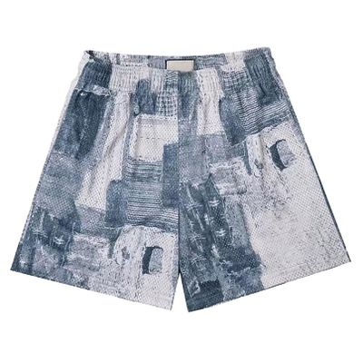 BOOMLEMON Mens Mesh Graphic Print Shorts Casual Fashion Cool Shorts Retro Active Gym Streetwear Short Pants(Camo Silver Gray XL)