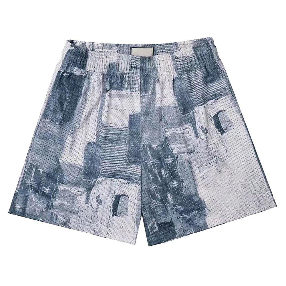 BOOMLEMON Mens Mesh Graphic Print Shorts Casual Fashion Cool Shorts Retro Active Gym Streetwear Short Pants(Camo Silver Gray XL)