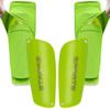 Soccer Shin Guards for Kid Youth Teen Adult - Shin Guards Sleeves with Inserted Pocket Cushion Protection Reduce Shocks and Injuries for TeamSports (Neon Green, Small) view 1