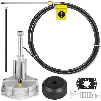 VEVOR Boat Steering System, Outboard Steering Kit, 14' Boat Steering Control Cable, 3/4" Standard Tapered Shaft, Alloy Marine-Grade Material, for Yachts, Fishing Boats, and Other Waterborne Vehicles