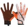 AIGEVTURE Youth Football Gloves Wide Receiver Best Gifts Kids Flag Football Receiving Gloves Boys Girls Kids & Adult Orange and White X-Small view 1