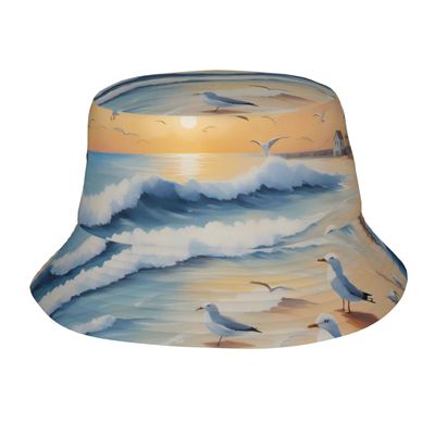 Airborne Seagulls Unisex Lightweight Breathable Foldable Sun Hat for Outdoor Activities Travel Camping Fishing Hat Black