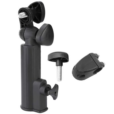 DEWIN Golf Push Cart Umbrella Holder, Universal Golf Trolley Umbrella Stand with Adjustable Angle for Golf Cart Handles Baby Stroller Fishing Beach Chair Wheelchair with Round Frames
