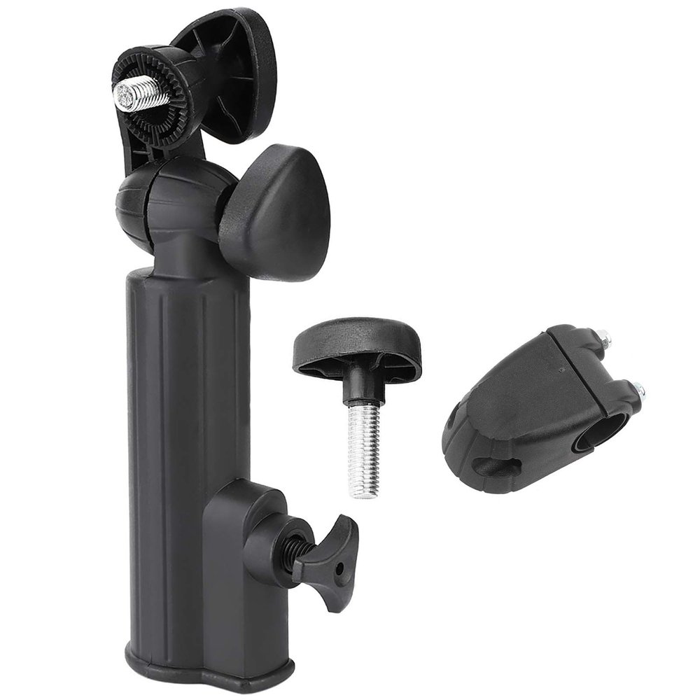 DEWIN Golf Push Cart Umbrella Holder, Universal Golf Trolley Umbrella Stand with Adjustable Angle for Golf Cart Handles Baby Stroller Fishing Beach Chair Wheelchair with Round Frames