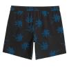 maamgic 7 Inch Mens Swim Trunks with Compression Liner Board Shorts with Zippered Pocket Bathing Suit for Beach Vacation Black and Pink Coconut Trees Small view 2