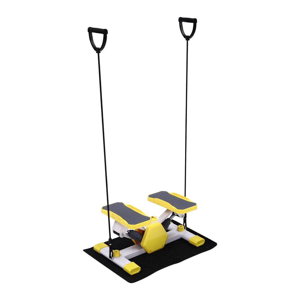 KONGKUNI Stair Stepper, Stepper Machine with Resistance Bands, Fitness Stepper, Exercise Stepping Machine, Twist Stepper for Full Body Workout, Home Fitness Equipment, 330lbs Weight CapacityYellow