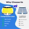 maamgic 7 Inch Mens Swim Trunks with Compression Liner Board Shorts with Zippered Pocket Bathing Suit for Beach Vacation Navy Blue Submarine Astronaut Medium view 3