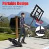 Portable Basketball Hoop Outdoor 43.5 Inch Backboard and Wheels 4.5ft - 10ft Adjustable Height Basketball Stand for Youth Grown-ups Indoor Outdoor Basketball Goal Black view 3