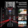 Portable Basketball Hoop Outdoor 43.5 Inch Backboard and Wheels 4.5ft - 10ft Adjustable Height Basketball Stand for Youth Grown-ups Indoor Outdoor Basketball Goal Black view 4