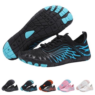 StoneLiquid Hike Barefoot Footwear Womens Men, Non-Slip Zero Drop Sole Trail Running Sneakers Wide Toe Box Shoes (Blue, US Footwear Size System, Adult, Women, Numeric, Medium, 16)