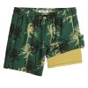 maamgic 7 Inch Mens Swim Trunks with Compression Liner Board Shorts with Zippered Pocket Bathing Suit for Beach Vacation Dark Green Coconut Trees Medium view 1