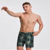 maamgic 7 Inch Mens Swim Trunks with Compression Liner Board Shorts with Zippered Pocket Bathing Suit for Beach Vacation Dark Green Coconut Trees Medium view 2