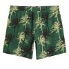 maamgic 7 Inch Mens Swim Trunks with Compression Liner Board Shorts with Zippered Pocket Bathing Suit for Beach Vacation Dark Green Coconut Trees Medium view 3