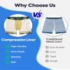 maamgic 7 Inch Mens Swim Trunks with Compression Liner Board Shorts with Zippered Pocket Bathing Suit for Beach Vacation Dark Green Coconut Trees Medium view 4