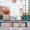 DIOTSR Mens Graphic Print Shorts Cool Mesh Basketball Shorts Casual Flat Front Shorts Summer Drawstring (Twig - White,X-Large) view 2