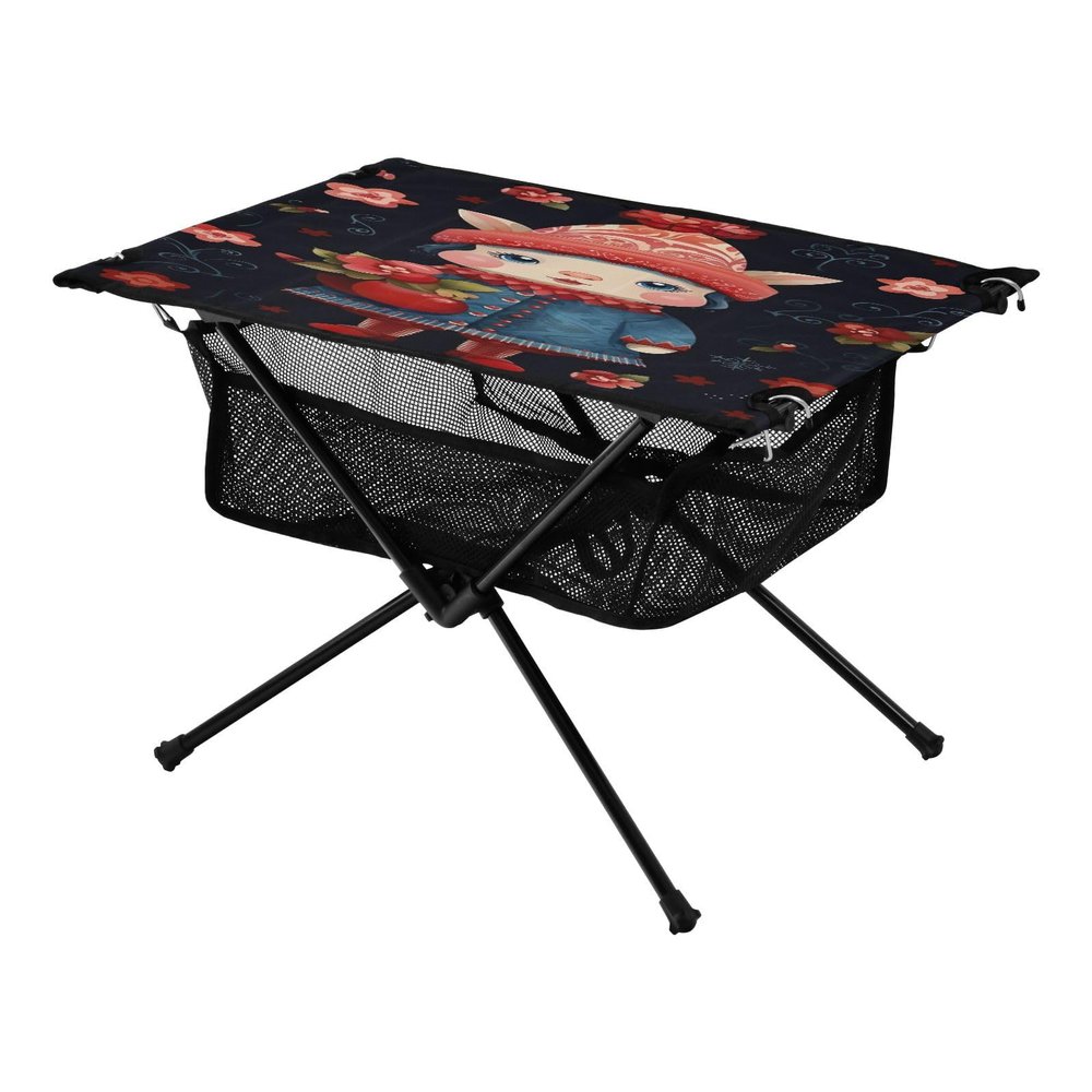 SDMKA Cute Pig Outdoor Folding Table for Camping, Beach & Picnic  Portable, Easy-to-Carry Camping Side Table with Durable Bag for BBQ, Camp Use