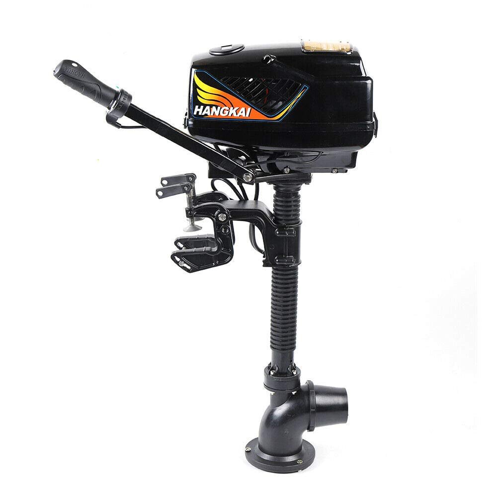 48V Electric Outboard HANGKAI 1000W 4.0HP Outboard Boat Motor Engine Boat Heavy Duty Trolling Motor Fishing Boat Engine for Inflatable Boats, Iron Boats, Plastic Boat, 3700rpm Short Shaft