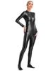 Fldy Women's Turtleneck Full Length Bodysuit Unitards Spandex Zentai Costumes Gymnastics Leotard Black Medium view 3