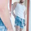 BOOMLEMON Mens Mesh Graphic Print Shorts Casual Fashion Cool Shorts Retro Active Gym Streetwear Short Pants(Camo Blue S) view 2