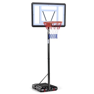 Portable Basketball Hoop Outdoor 32Inch Backboard and Wheels 4.5ft - 10ft Adjustable Height Basketball Stand for Youth Grown-ups Indoor Outdoor Basketball Goal Black