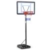 Portable Basketball Hoop Outdoor 32Inch Backboard and Wheels 4.5ft - 10ft Adjustable Height Basketball Stand for Youth Grown-ups Indoor Outdoor Basketball Goal Black view 1