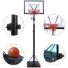 Portable Basketball Hoop Outdoor 32Inch Backboard and Wheels 4.5ft - 10ft Adjustable Height Basketball Stand for Youth Grown-ups Indoor Outdoor Basketball Goal Black view 2