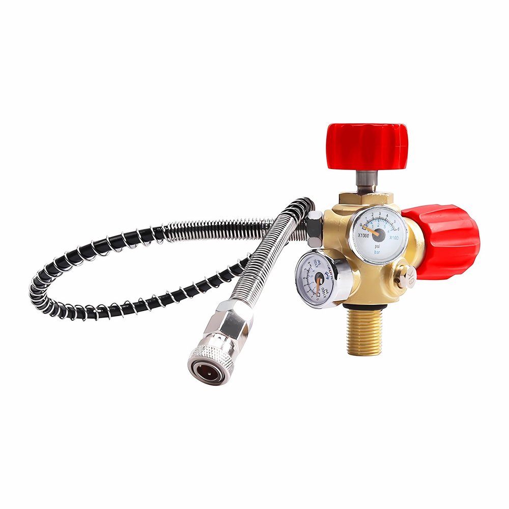 Yasorn 2024 Upgrade M181.5 DIN Valve Scuba Adapter, Paintball Fill Station for HPA Tank/PCP Air Tank with High Pressure Gauge 4500 psi PCP Paintball Filling Air Hose