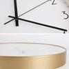 OrBheS Wall Clock Modern Minimalist Green Gold Frame Geometry Glass Wall Clock Minimalist Creative Personality Electronic Watches and Clocks, Metal Materials Mute Bell The Size of 35cm * 35cm * 4.5cm view 3