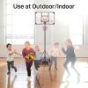 Portable Basketball Hoop Outdoor 33Inch Backboard and Wheels 6.4ft - 8.5ft Adjustable Height Basketball Stand for Youth Grown-ups Indoor Outdoor Basketball Goal Black view 2
