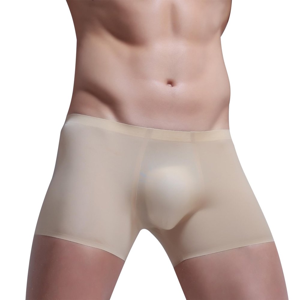 ACSUSS Men's Athletic Swim Jammers Square Leg Compression Swim Brief Trainning Swimsuit Swim Shorts Nude A X-Large