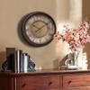 OrBheS Wall Clock Brown European-Style Fashion Wall Clock Living Room Personality Bedroom Wall Table Retro Creative Single-Sided Clock Wall Decoration 37 * 37 (cm) view 1