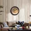 OrBheS Wall Clock Brown European-Style Fashion Wall Clock Living Room Personality Bedroom Wall Table Retro Creative Single-Sided Clock Wall Decoration 37 * 37 (cm) view 2