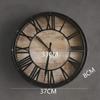 OrBheS Wall Clock Brown European-Style Fashion Wall Clock Living Room Personality Bedroom Wall Table Retro Creative Single-Sided Clock Wall Decoration 37 * 37 (cm) view 4