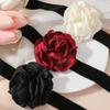 kliky Oversized Burgundy Flower Plus Size Neck Scarf Ornament Necklace Fashion Women's Outfit view 2