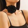 kliky Oversized Burgundy Flower Plus Size Neck Scarf Ornament Necklace Fashion Women's Outfit view 3