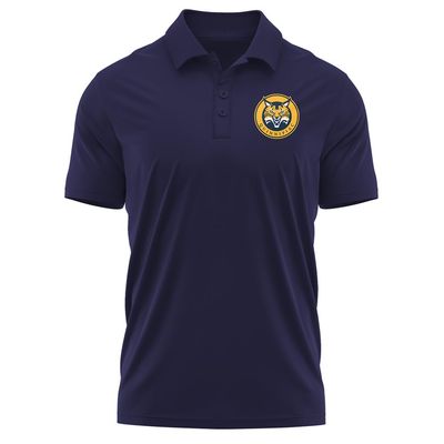 Campus Lab Quinnipiac University Adult Men's Polo Left Chest Logo, Navy, Medium