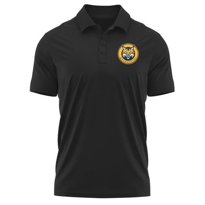 Campus Lab Quinnipiac University Adult Men's Polo Left Chest Logo, Black, XX-Large